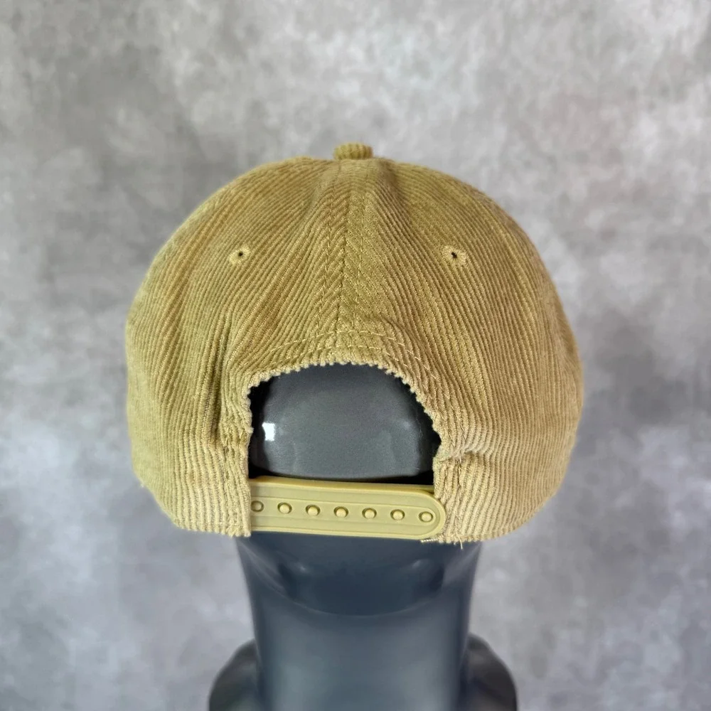 Coors Banquet Hat Mens OSFA Tan Solid Corduroy Snapback Golden Colorado Logo